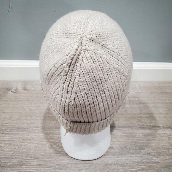 Lululemon Hat Womens Small Medium Close Fit Wool Blend Ribbed Knit Beanie Beige - Picture 2 of 10